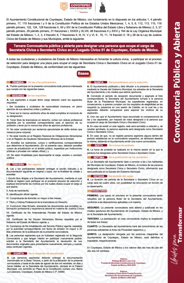 Convocatoria Publica y Abierta